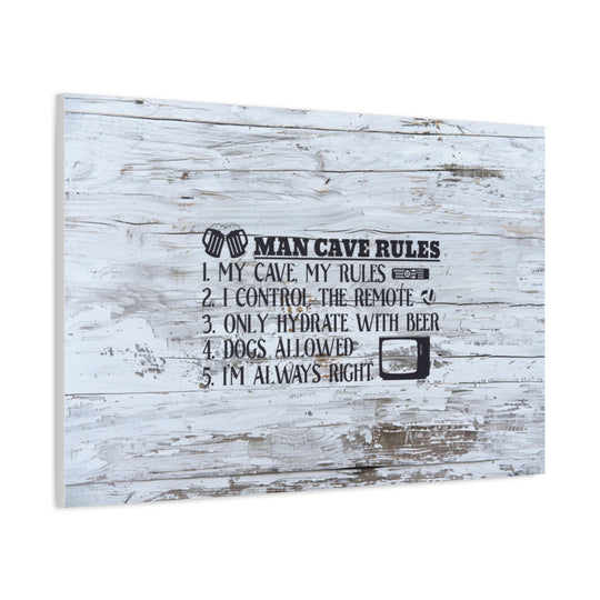 Funny Man Cave Wall Art - Rustic Canvas Decor