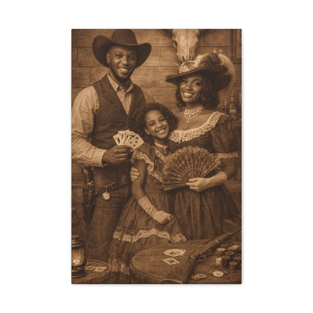 Old West Style Canvas - Personalized Vintage Family Portrait - Tailored Wall Expressions