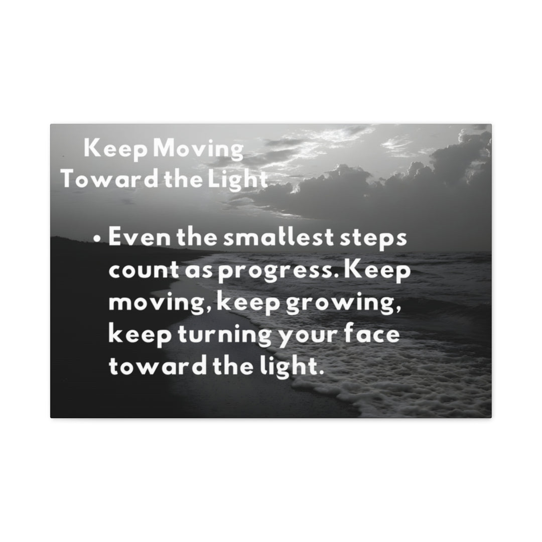 Black & White Motivational Canvas - Inspirational Beach Scene