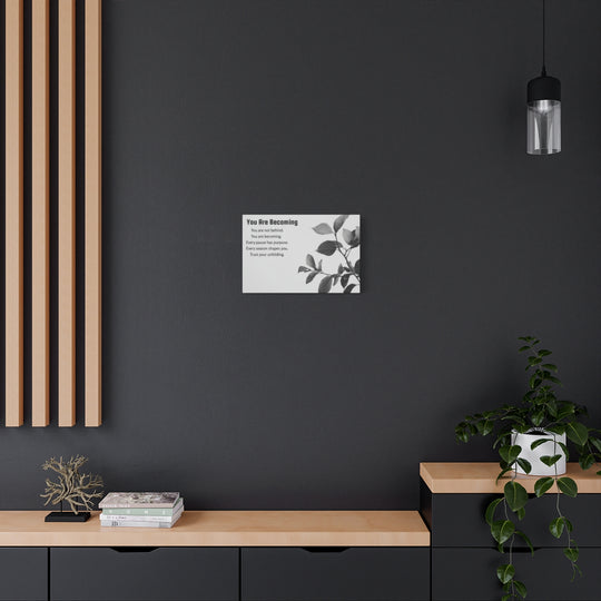 Inspirational Leaf Canvas Art - Black and White Decor