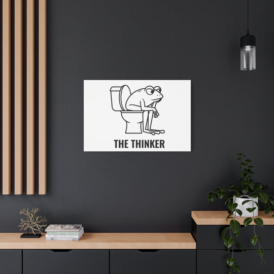 Funny Frog Art Canvas – Quirky Bathroom Wall Decor