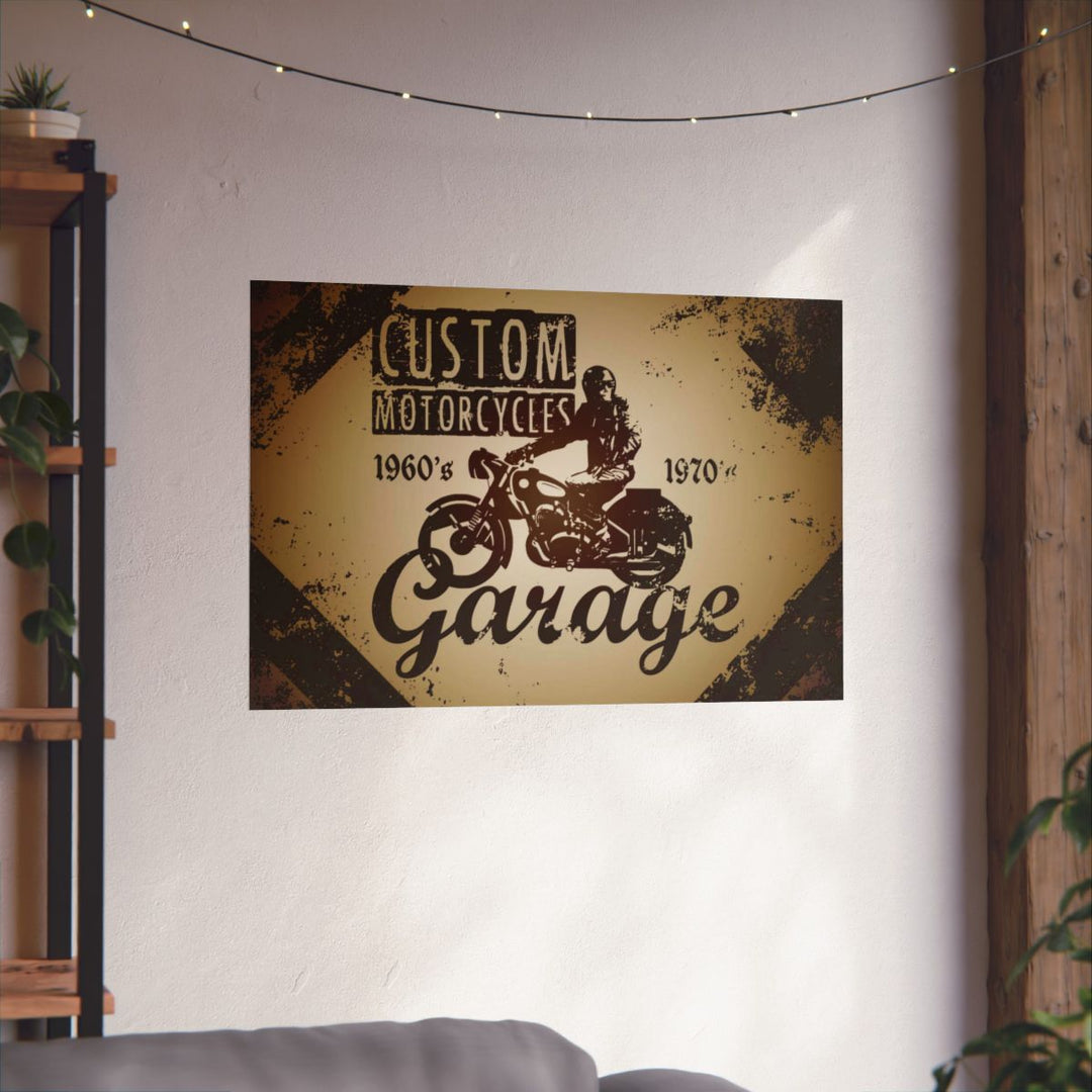 Custom Motorcycles Garage Vintage Motorcycle Wall Art Poster