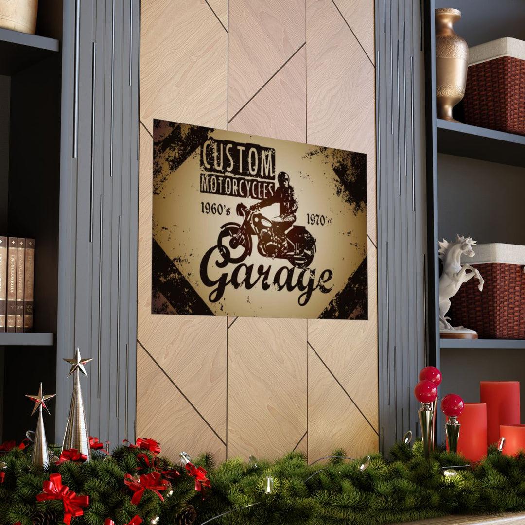 Custom Motorcycles Garage Vintage Motorcycle Wall Art Poster