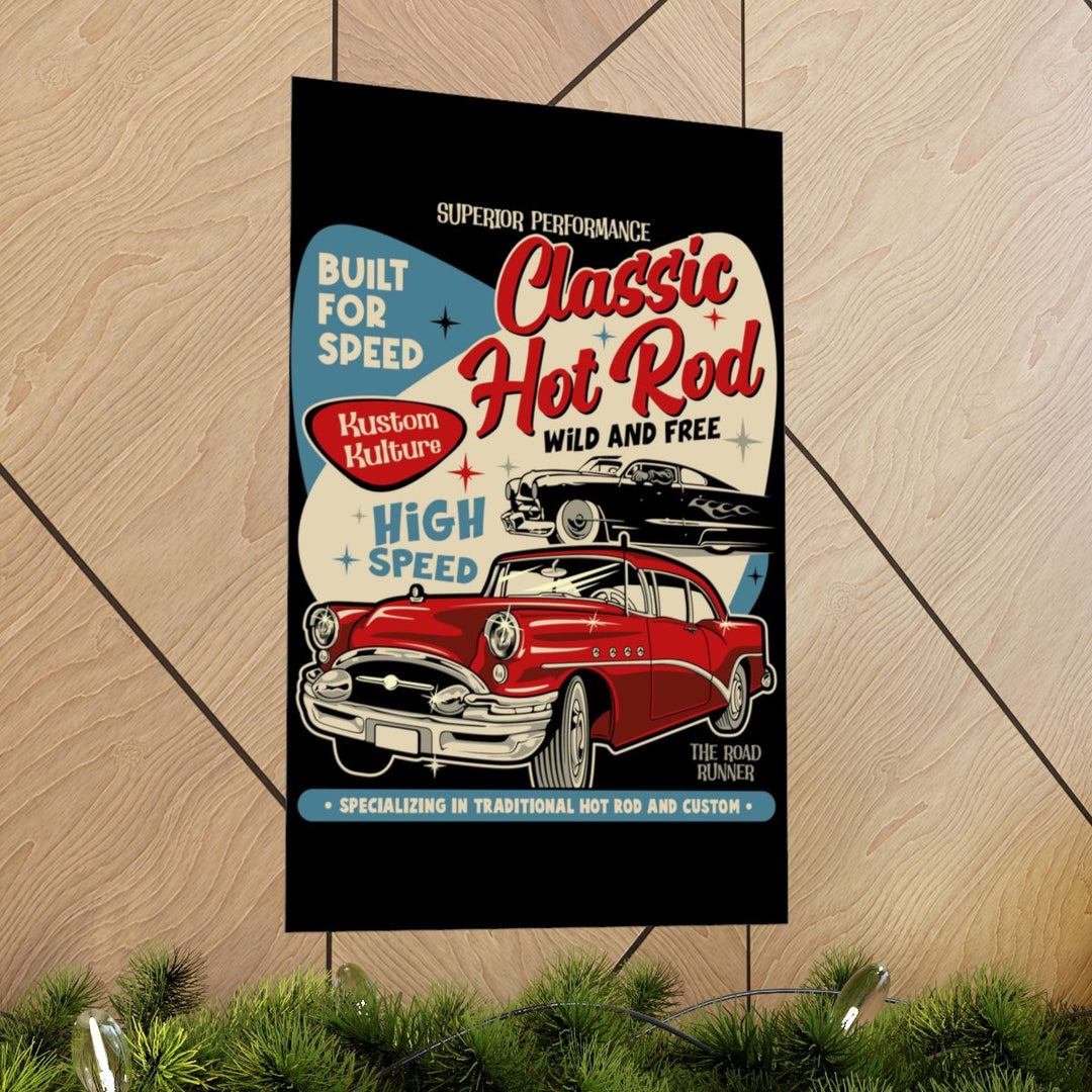 Classic Hot Rod Poster, Vintage Car Garage Wall Art