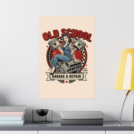 Old School Garage &amp; Repair Vintage Pinup Poster