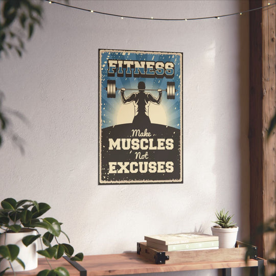 Motivational Fitness Poster - Vintage Gym Wall Art
