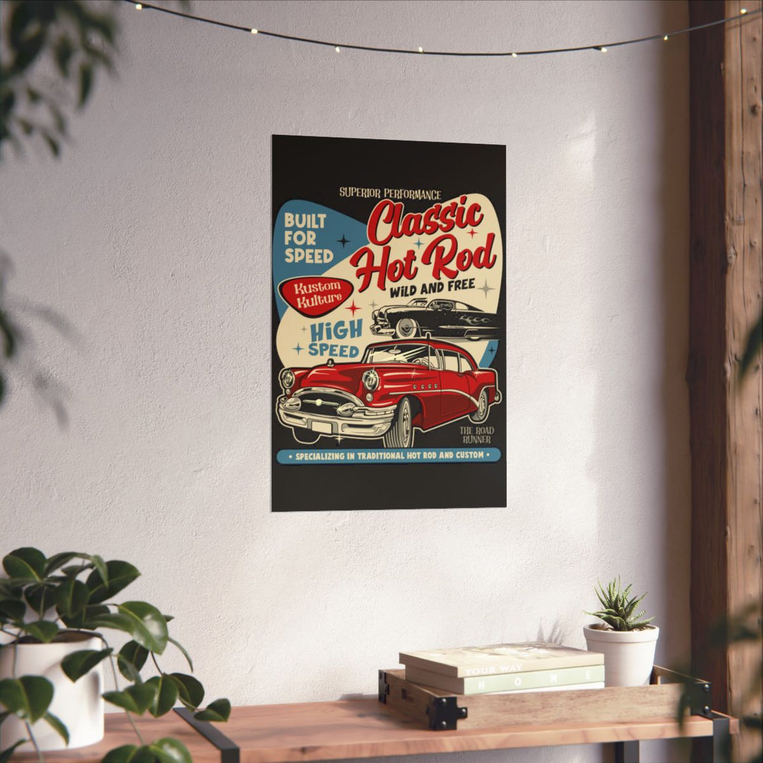 Classic Hot Rod Poster, Vintage Car Garage Wall Art