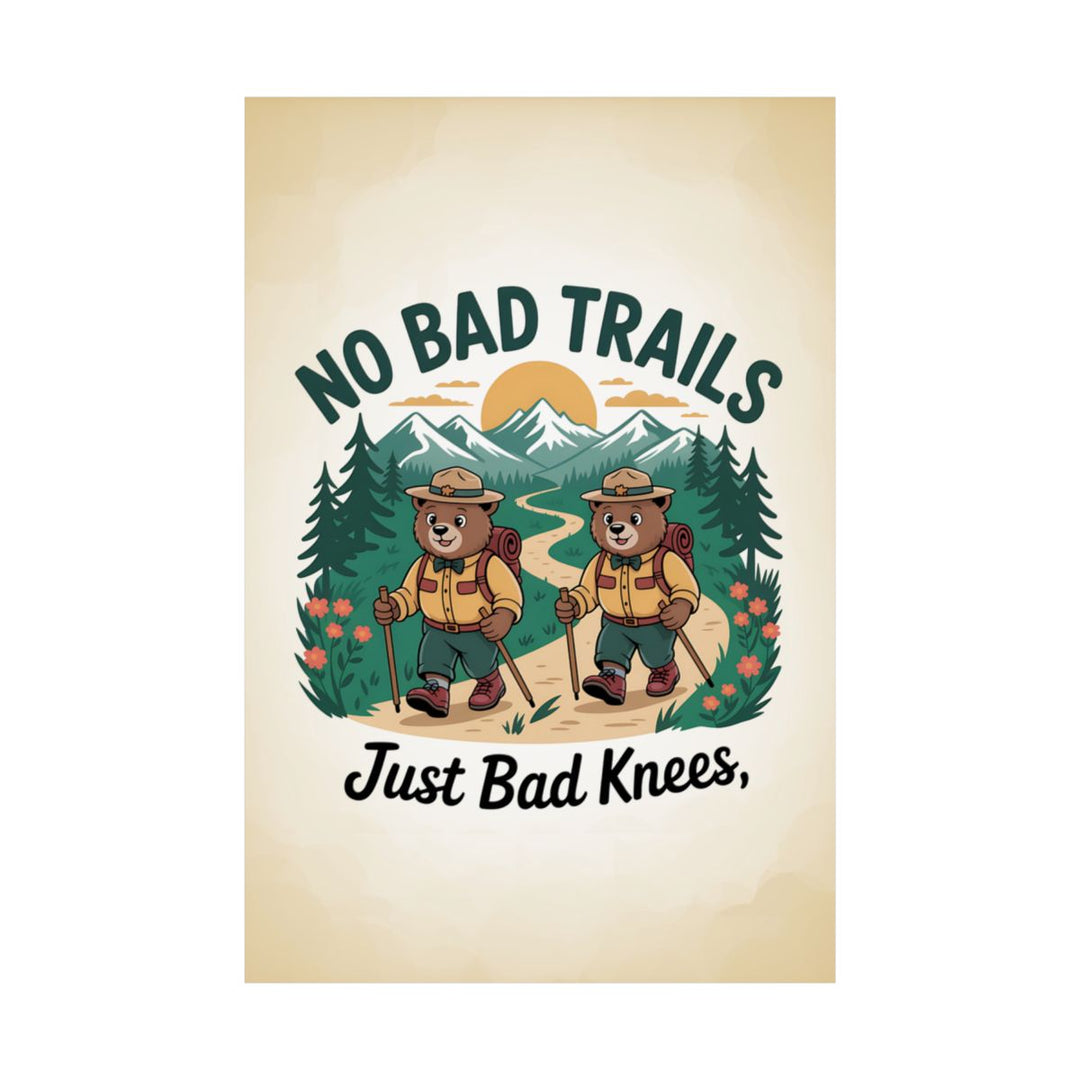 Hiking Bear Poster - Whimsical Outdoor Adventure Decor