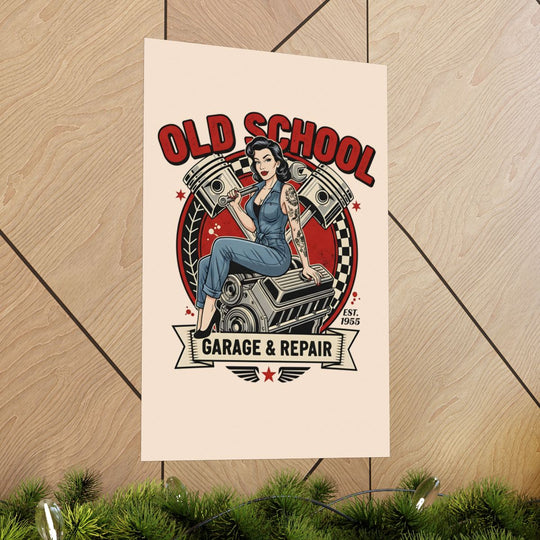 Old School Garage &amp; Repair Vintage Pinup Poster