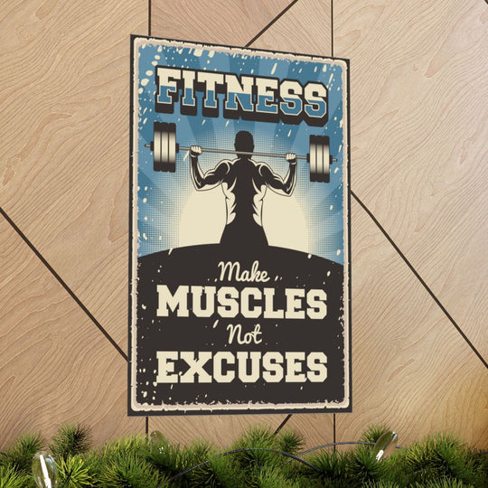 Motivational Fitness Poster - Vintage Gym Wall Art