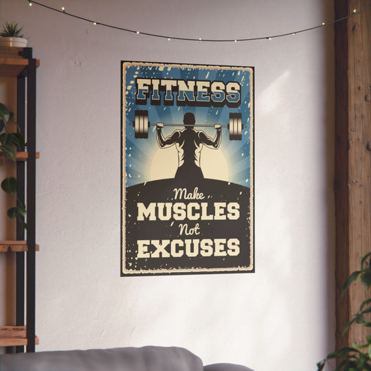 Motivational Fitness Poster - Vintage Gym Wall Art