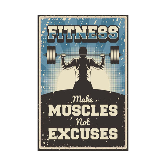 Motivational Fitness Poster - Vintage Gym Wall Art