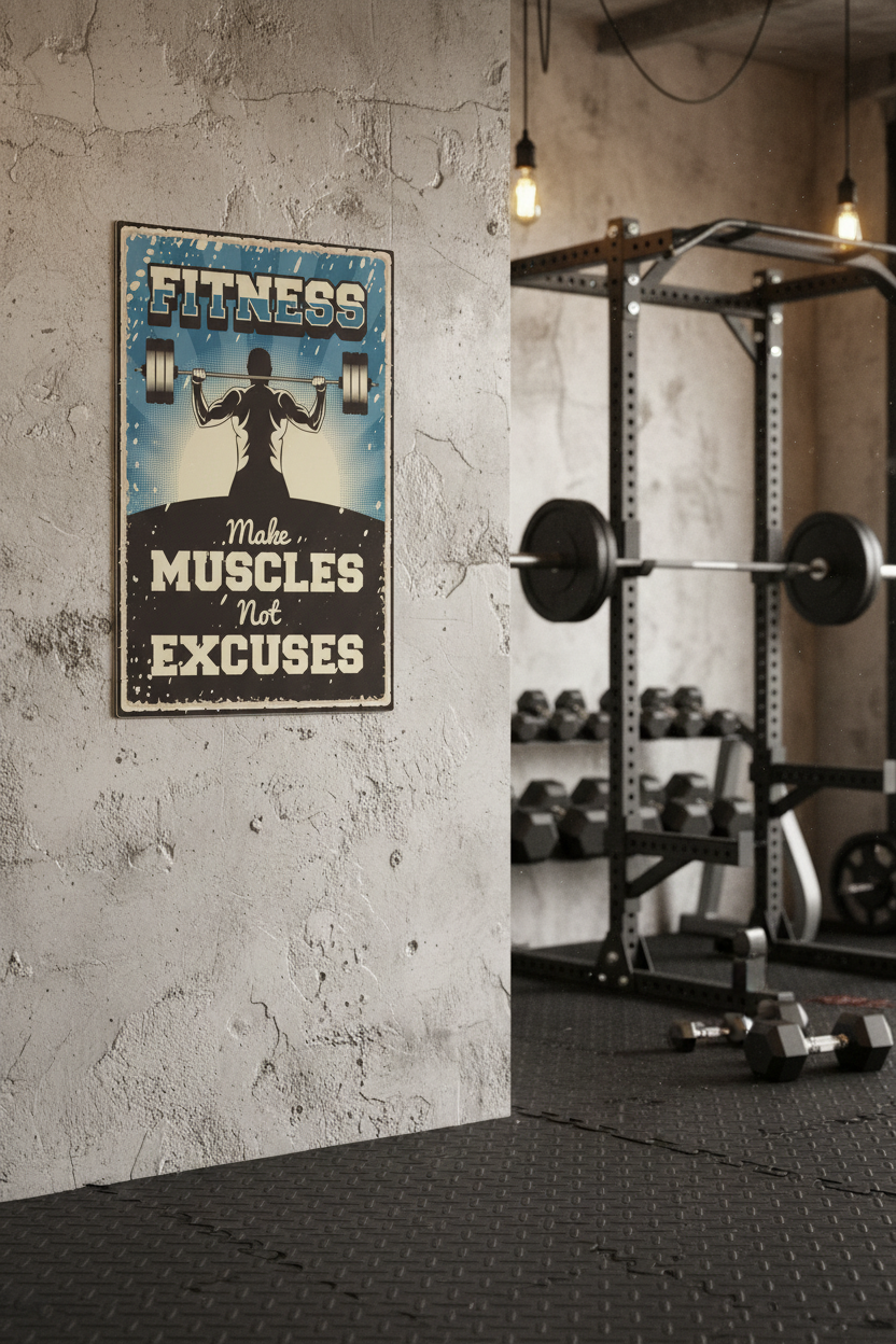 Motivational Fitness Poster - Vintage Gym Wall Art