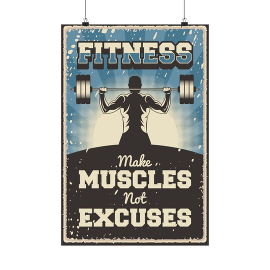 Motivational Fitness Poster - Vintage Gym Wall Art