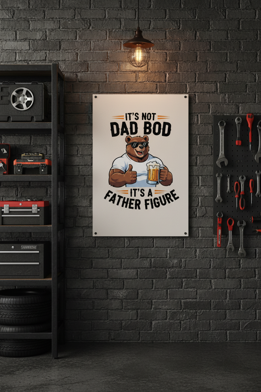 Funny Dad Bod Father Figure Beer Poster