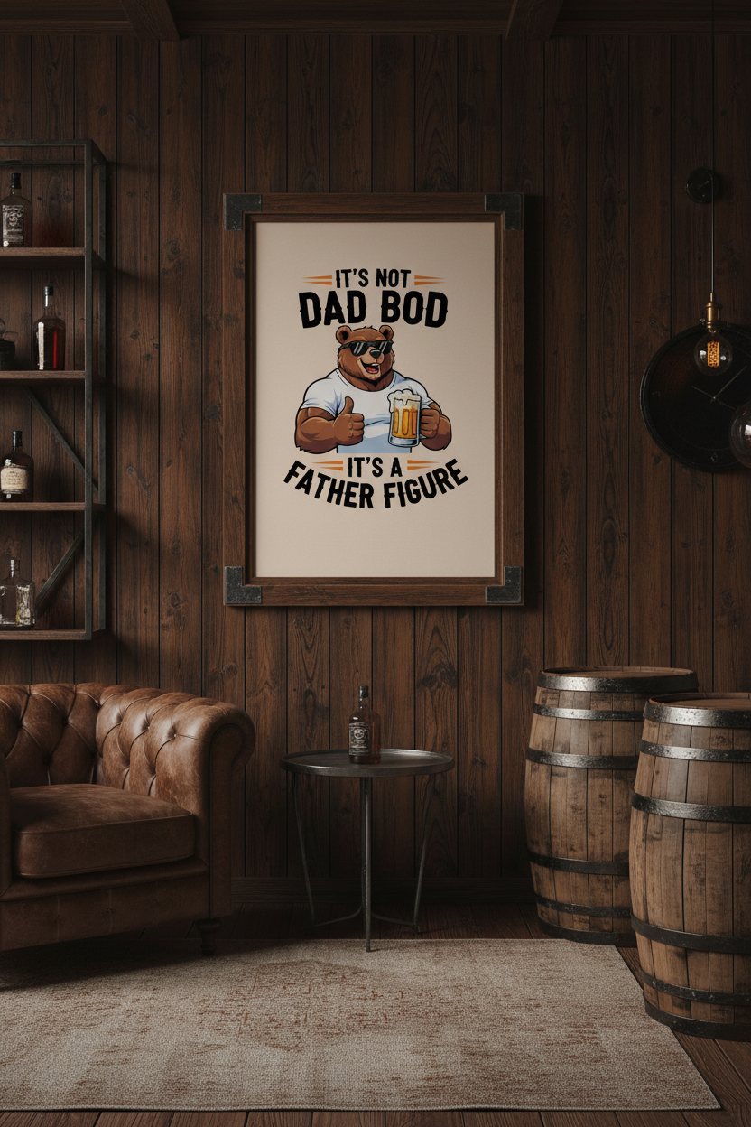 Funny Dad Bod Father Figure Beer Poster