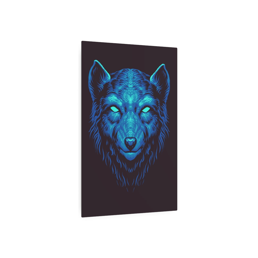 Blue Wolf Vector Style Metal Art Sign