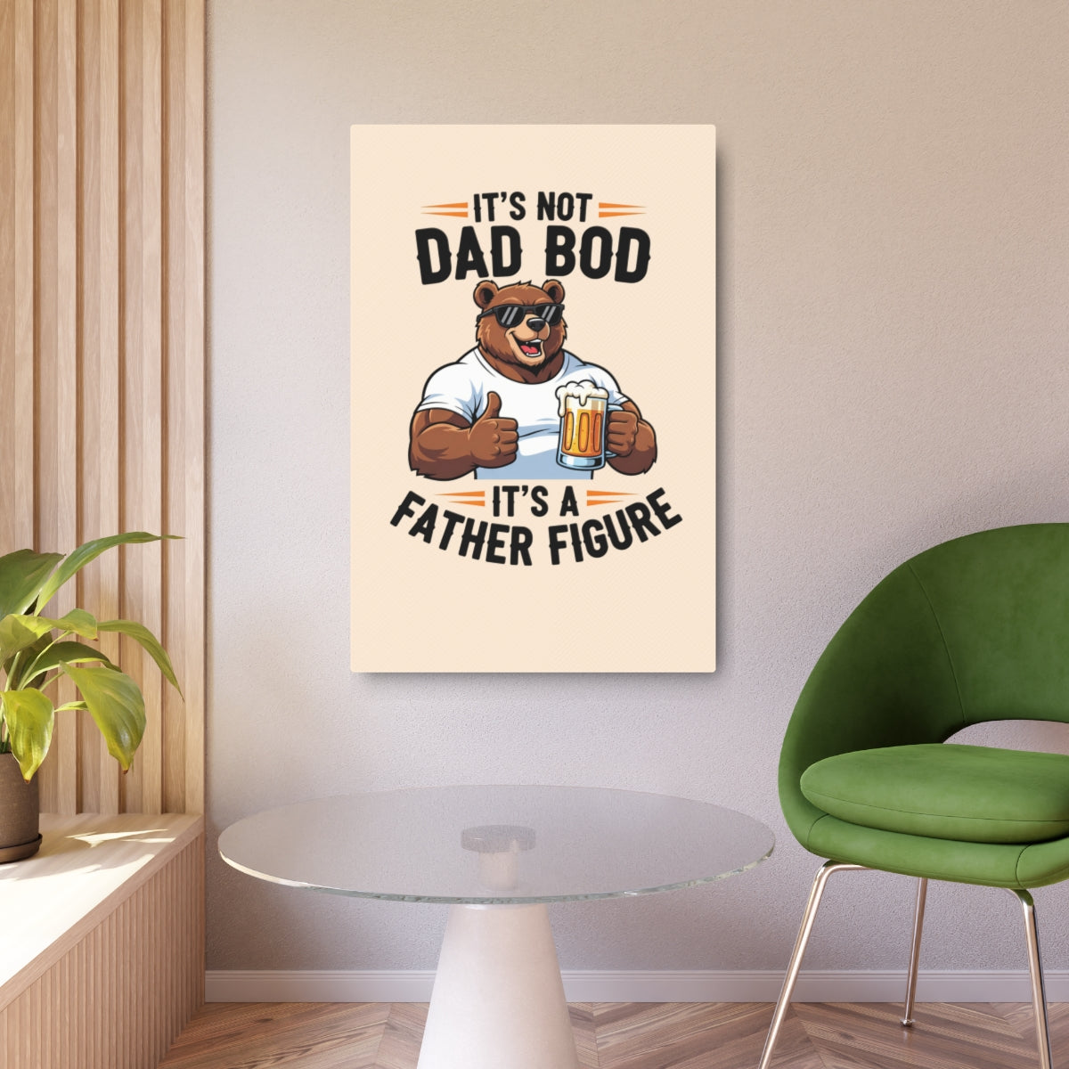 Custom Metal Sign for Dad – Funny Bear Artwork, mancave - Tailored Wall Expressions