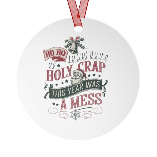Humorous Metal Christmas Ornament - Festive Decor