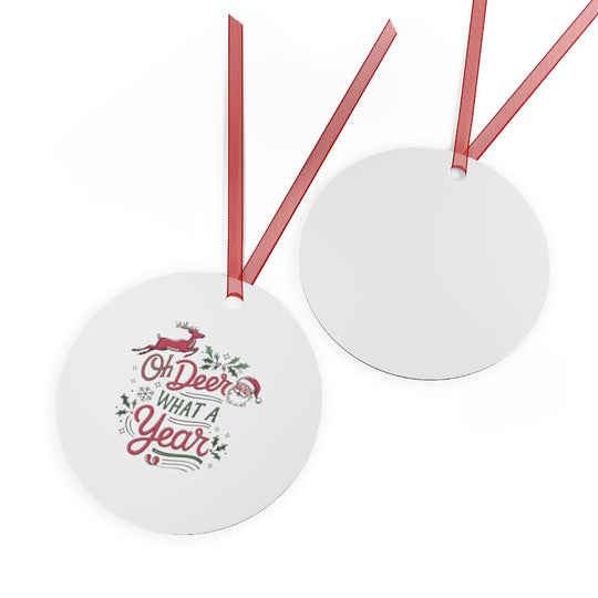 Oh Deer Metal Christmas Ornament - Durable Holiday Decor