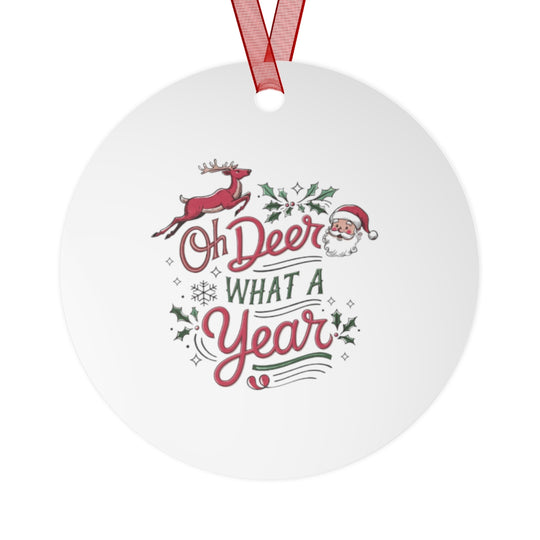 Oh Deer Metal Christmas Ornament - Durable Holiday Decor