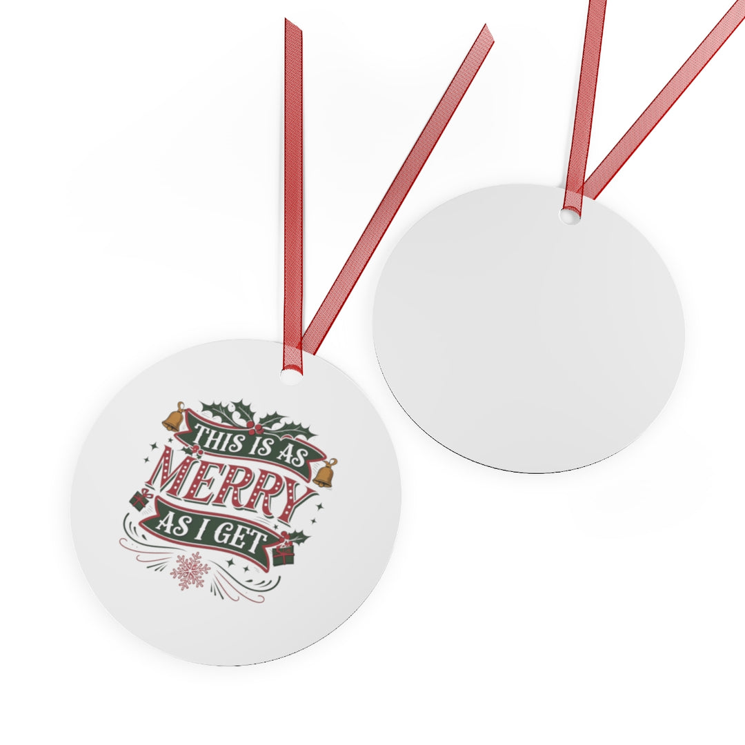 Humorous Metal Christmas Ornament - Durable, Double-Sided