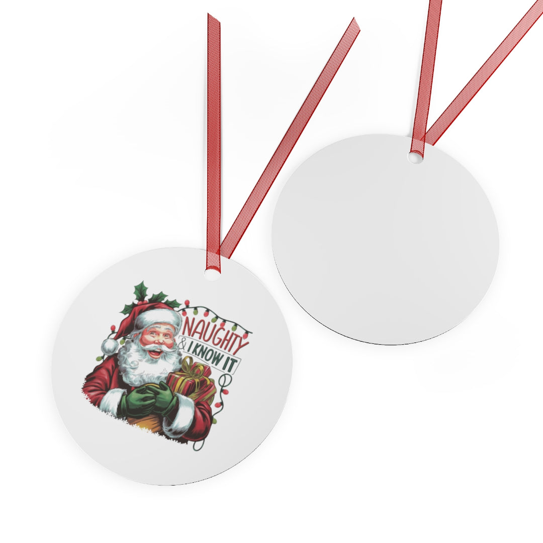 Humorous Metal Christmas Ornament - Double-Sided, Durable