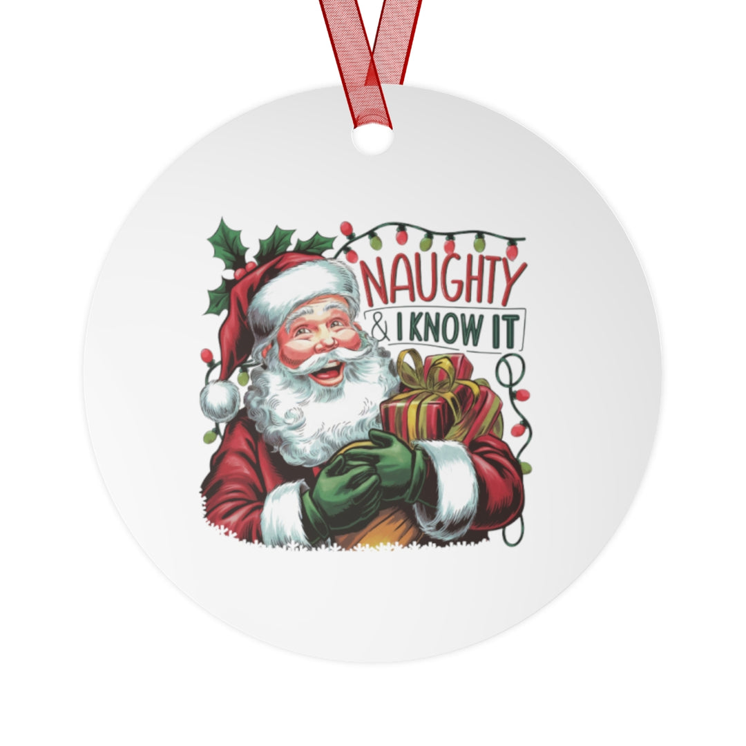 Humorous Metal Christmas Ornament - Double-Sided, Durable