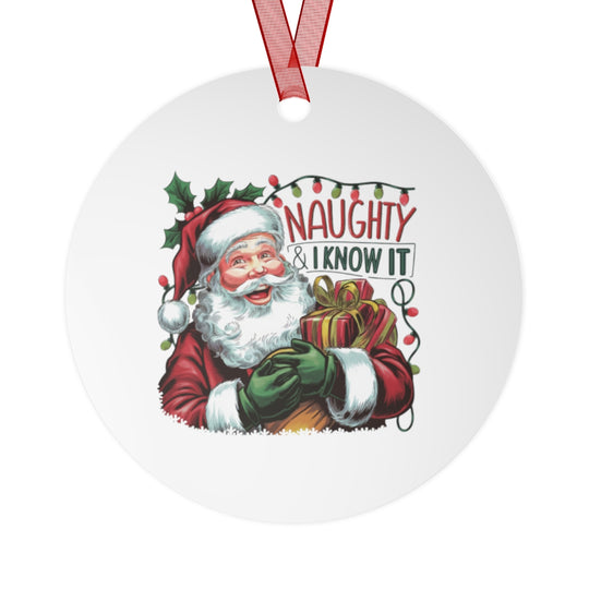 Humorous Metal Christmas Ornament - Double-Sided, Durable