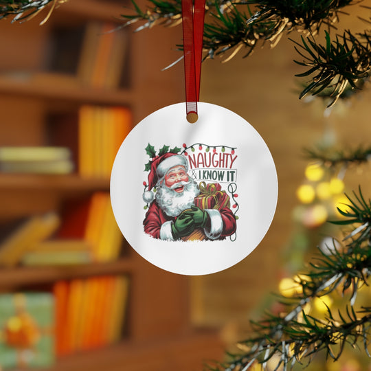 Humorous Metal Christmas Ornament - Double-Sided, Durable
