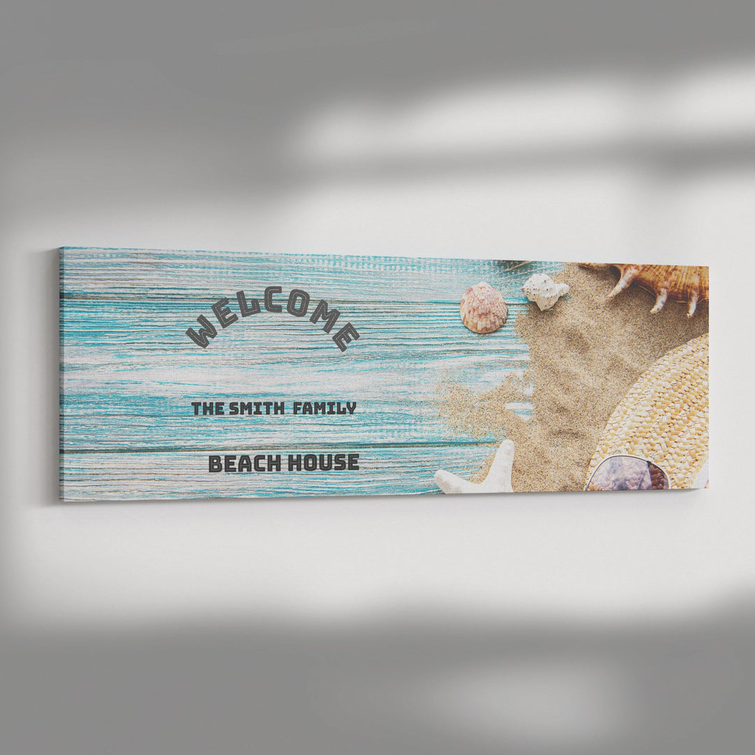 Panoramic Canvas Beach house sign - Tailored Wall ExpressionsWall Artapod - 3377488