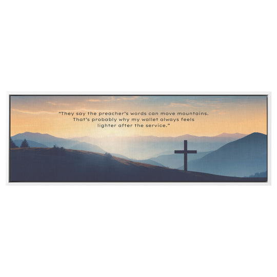 religious humor - Tailored Wall ExpressionsCanvas12x36framedwhite