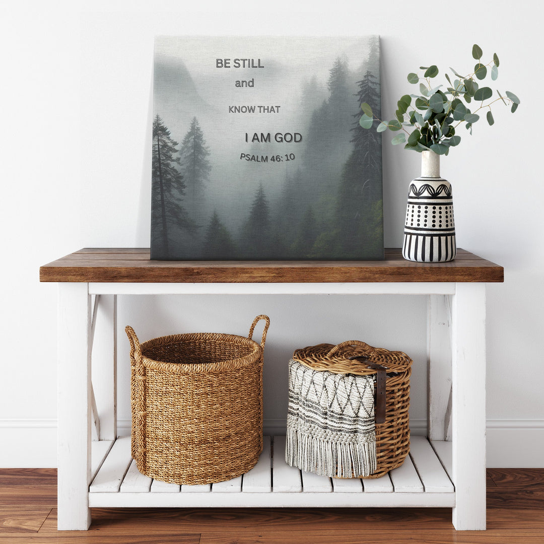 religious ,inspirational canvas with a forest background Canvas teelaunch 8x8 .75