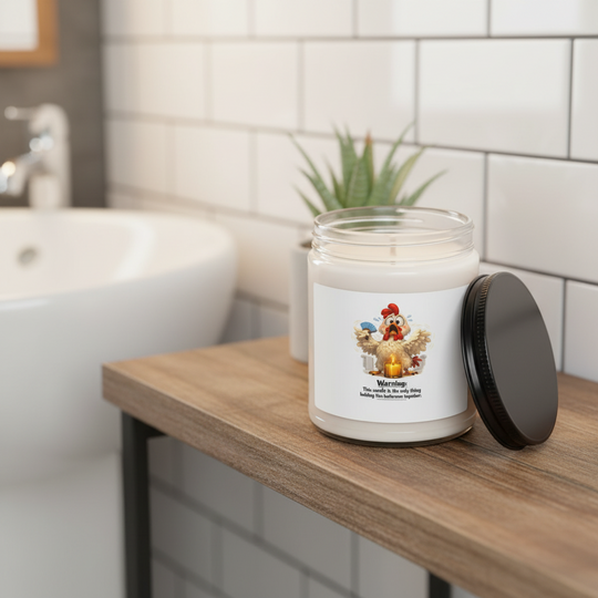Funny Chicken Bathroom Candle – Humorous Soy Wax Gift