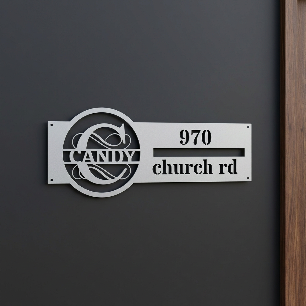 Silver C address sign
