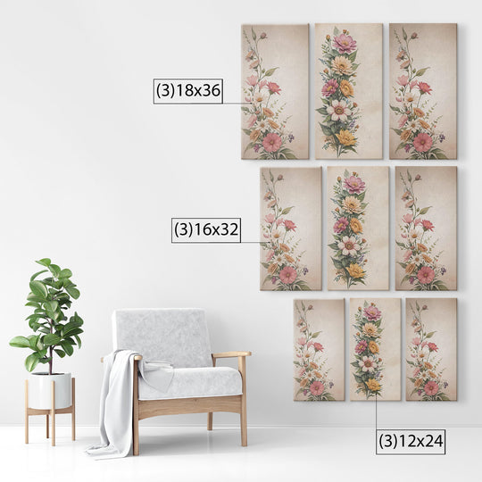 vintage flowers - Tailored Wall ExpressionsCanvas12x24x3