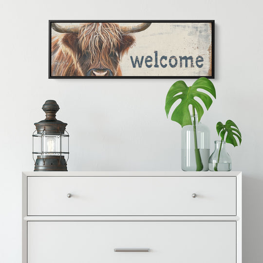 welcome sign/framed canvas - Tailored Wall ExpressionsCanvas12x36framedblack