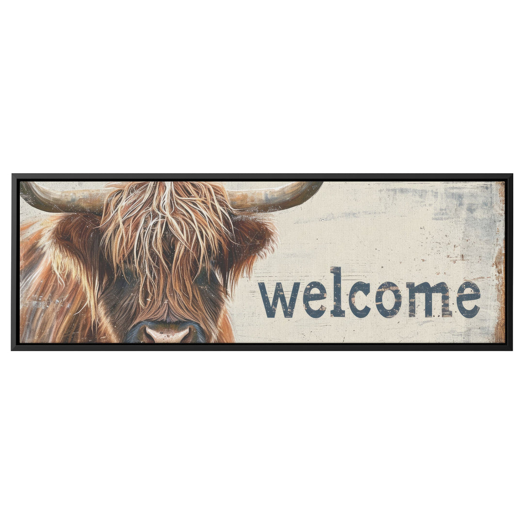 welcome sign/framed canvas - Tailored Wall ExpressionsCanvas12x36framedblack