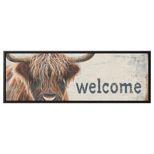 welcome sign/framed canvas - Tailored Wall ExpressionsCanvas12x36framedblack