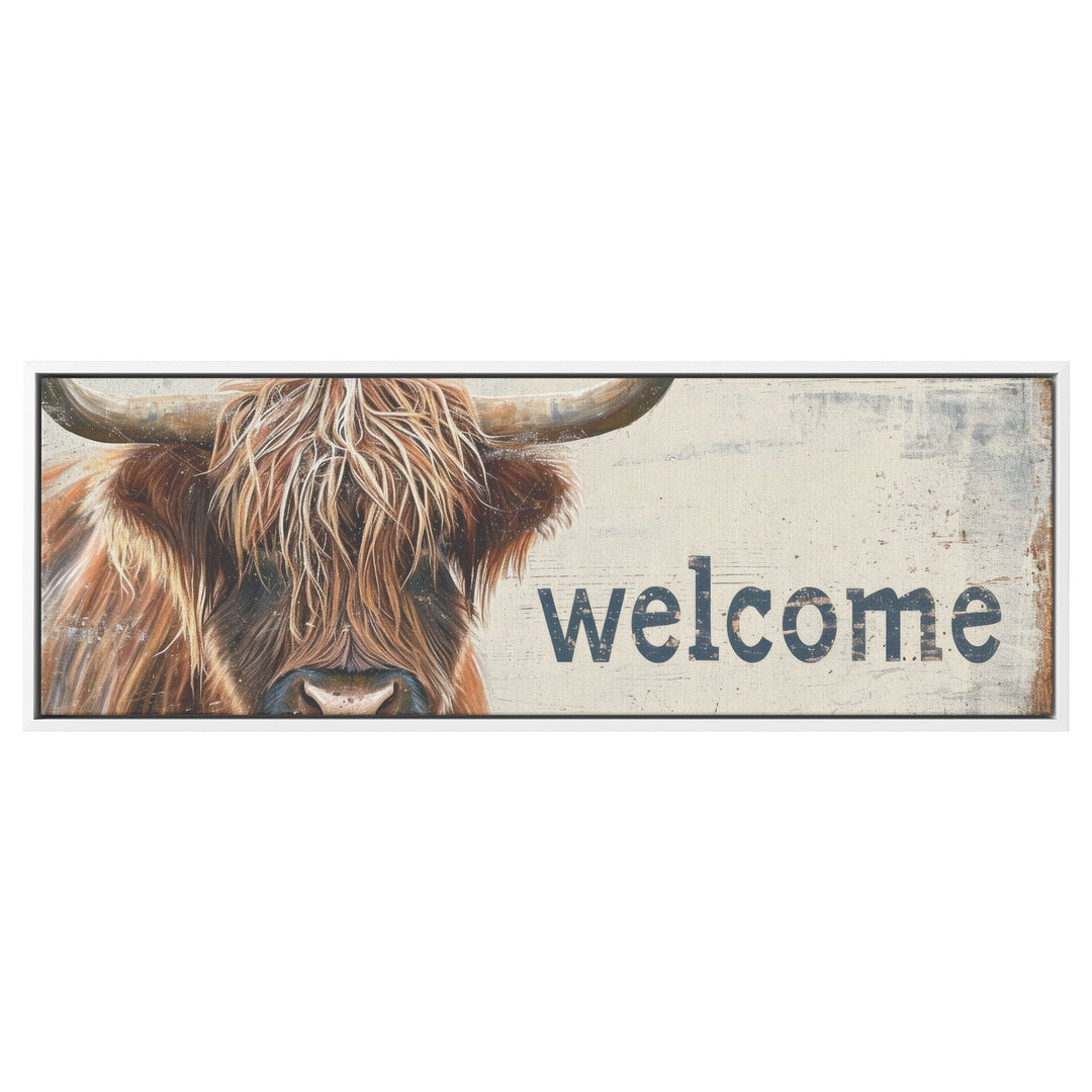 welcome sign/framed canvas - Tailored Wall ExpressionsCanvas12x36framedwhite