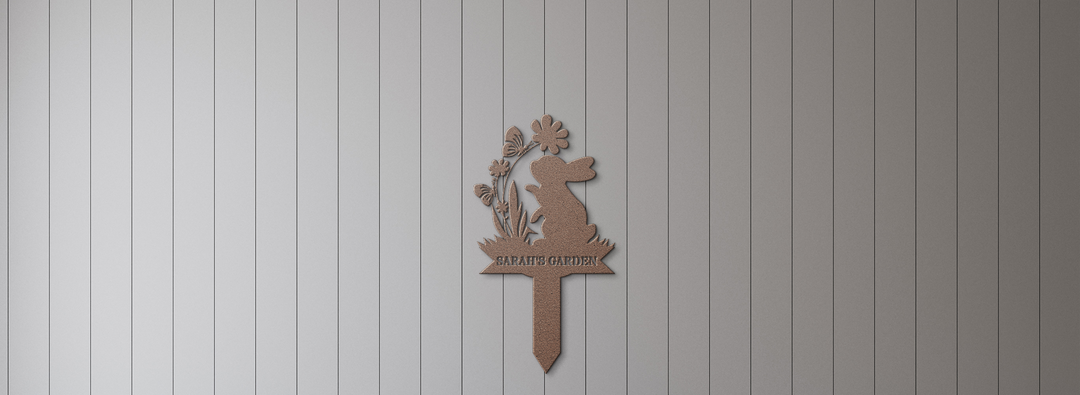 Personalized Rabbit Garden Yard Stake - Metal Sign